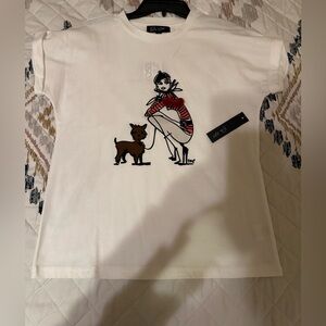 White Graphic Tee - Short Sleeve. Size Small. NWT